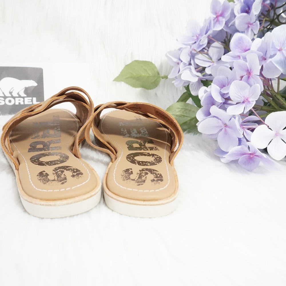 🆕SOREL Platform Slip On Slide Sandal Camel Brown - Picture 6 of 8